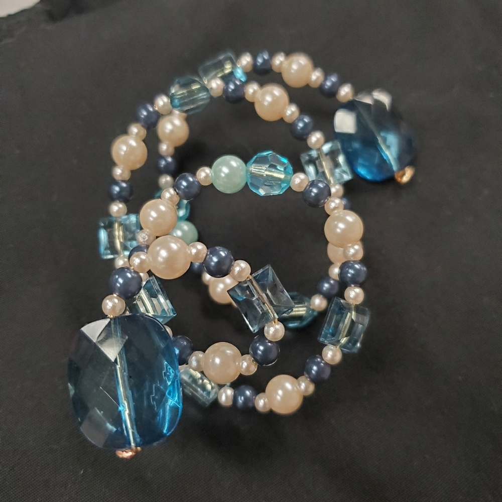 Necklace (Flexible) "Misty Blue"